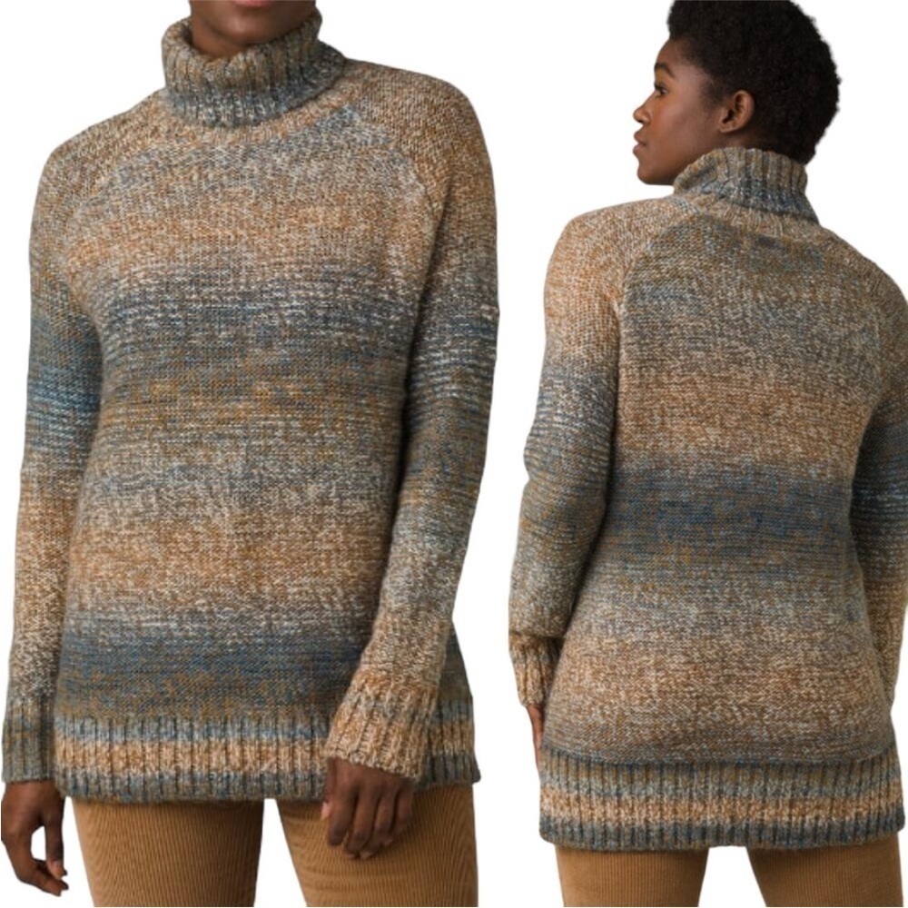 Prana Autumn Rein Chunky Knit Turtleneck Sweater Small